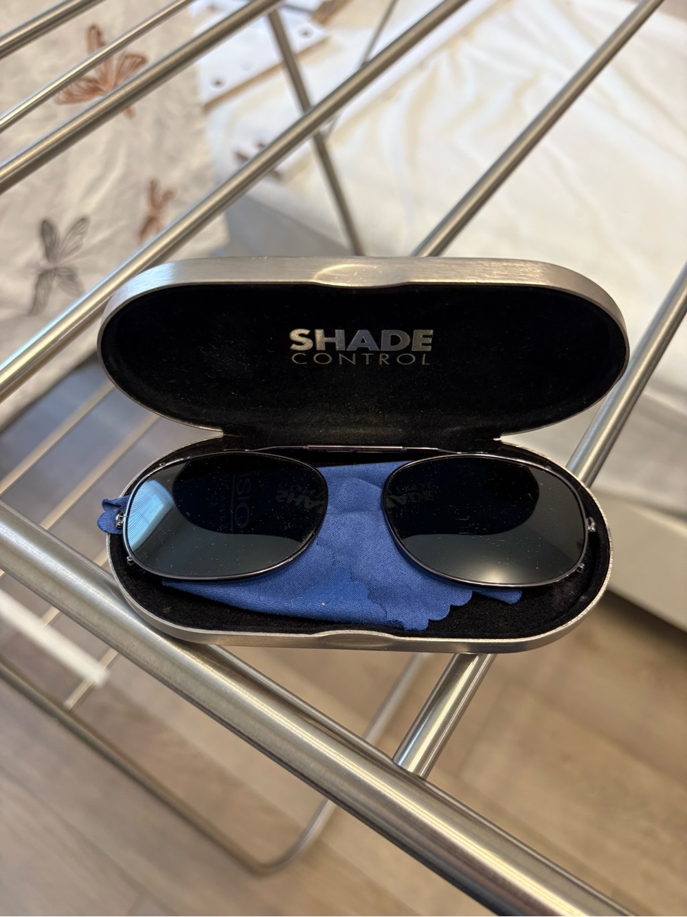 Shade Control Sunglass Lenses in Black comes with case and lense cleaner